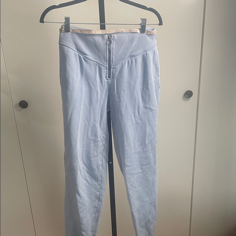Aerie Soft Blue Zip-Up joggers